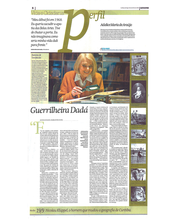 Jornal Gazeta do Povo - Caderno Vida e Cidadania - 12/09/2010